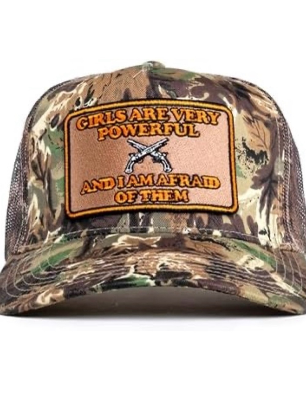 Camo Trucker Hat Embroider patch Visibly Toxic brand Girls Are Powerful snapback